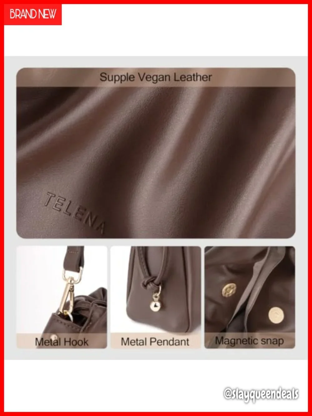 Premium Vegan Leather Hobo Shoulder Bag